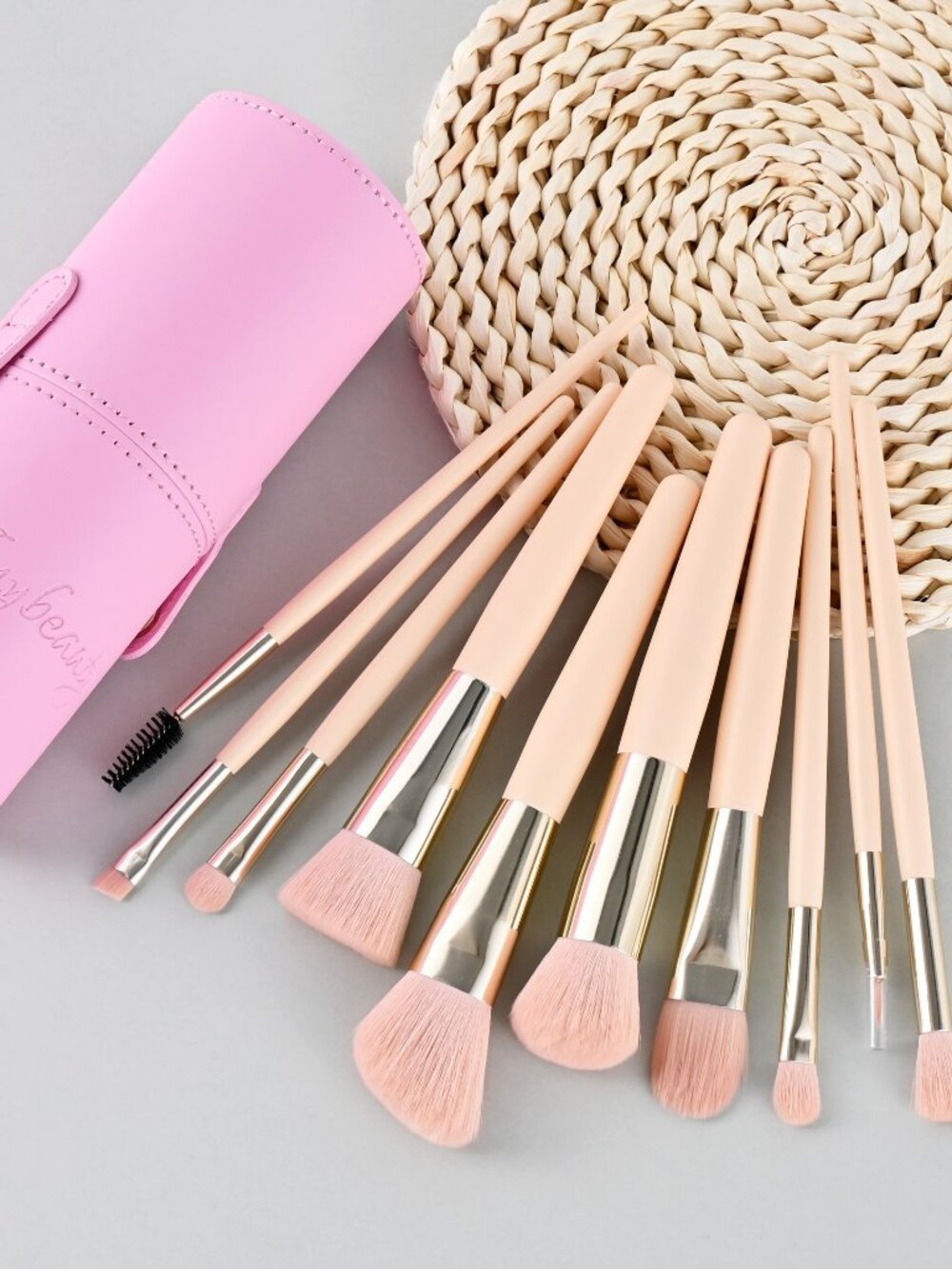 3 of 10 Pcs Makeup Brush Set Cosmetic Beauty Tool Kit with Storage Bucket #512